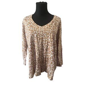 Jones New York Sport woman brown giraff print top size 2X